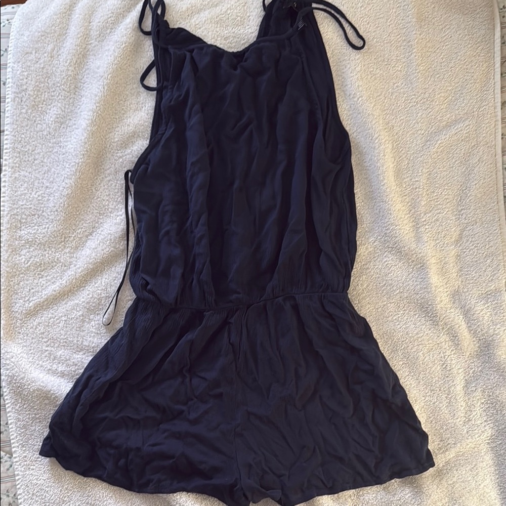 Forever 21 Navy Blue Romper with Adjustable Straps